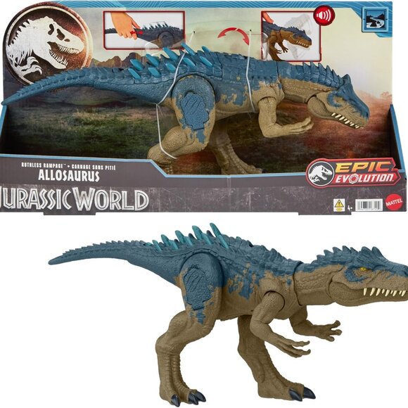 NEW Mattel Jurassic World Ruthless Rampagin Allosaurus Dinosaur Toy Action Figur - Picture 7 of 15